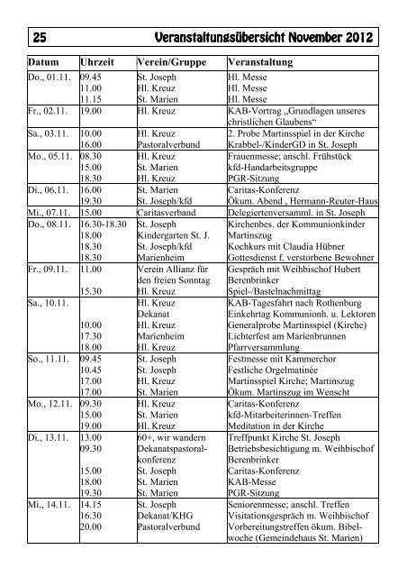 18.30 Uhr - Pastoralverbund Hüttental-Freudenberg