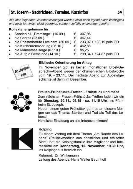 18.30 Uhr - Pastoralverbund Hüttental-Freudenberg