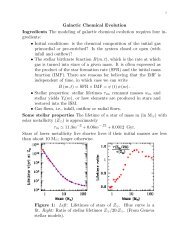 Galactic Chemical Evolution Ingredients The modeling of galactic ...