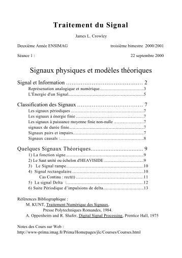 Signaux physiques et modÃ¨les thÃ©oriques - PRIMA