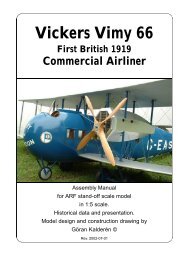 Vickers Vimy 66 Commercial Manual - K & W Model Airplanes Inc.