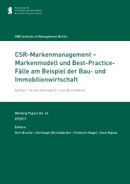 CSR-Markenmanagement - MBA Programme der HWR Berlin