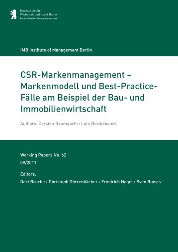 CSR-Markenmanagement - MBA Programme der HWR Berlin