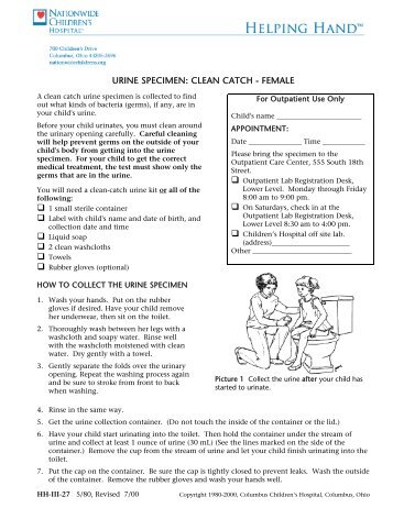 URINE SPECIMEN: CLEAN CATCH - FEMALE