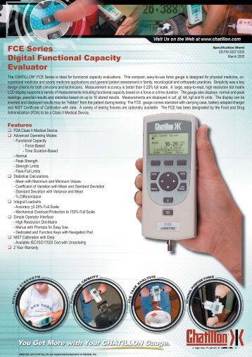 FCE Series Digital Functional Capacity Evaluator - Rossbrownsales ...