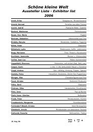 Schöne kleine Welt Aussteller Liste - Exhibitor list 2006