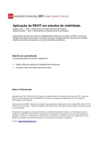 Aplicação do REVIT em estudos de viabilidade. - Autodesk ...