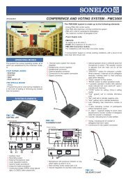 CONFERENCE AND VOTING SYSTEM - PMC3000 - Sonelco