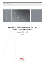 Basstatistik Ã¶ver olyckor och trafik samt andra bakgrundsvariabler - VTI