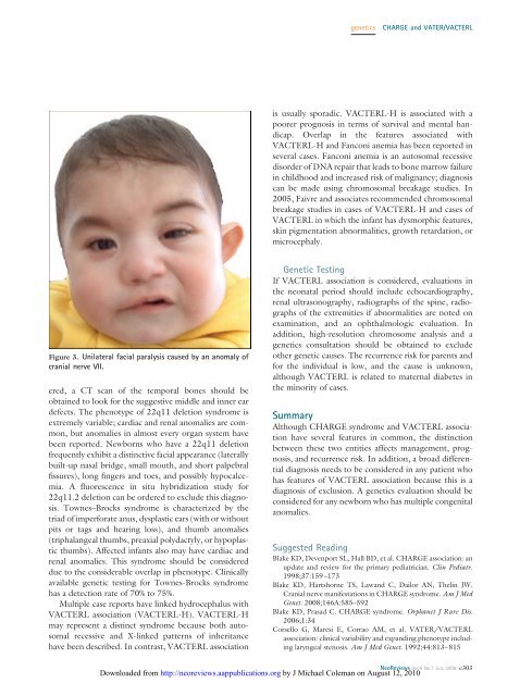 Neonatal Presentations of CHARGE Syndrome and VATER