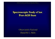 Spectroscopic Study of Hot Post-AGB Stars - ObservatÃ³rio Nacional