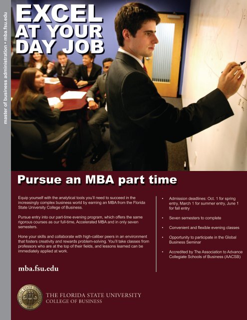 mba part time brochure 11.15.11.pdf - College of Business - Florida ...