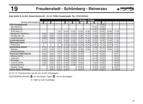 Freudenstadt - Schömberg - Reinerzau - Katz GmbH & Co. KG