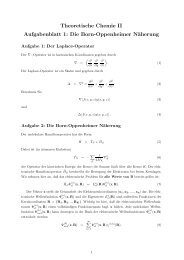 Aufgabenblatt 1 - Institut fÃ¼r Theoretische Chemie