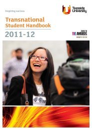 Transnational Student Handbook - University of Teesside