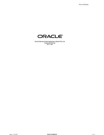 Oracle E-Business Suite Applications Global Price List Component ...