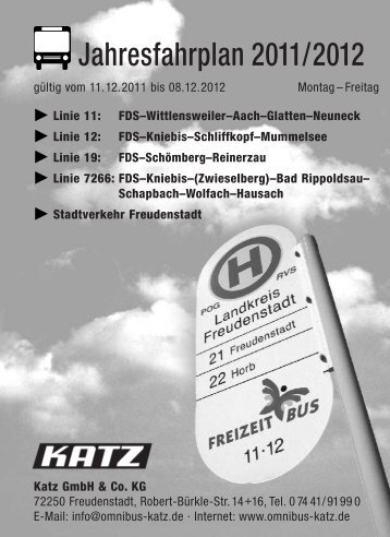 Jahresfahrplan 2011/2012