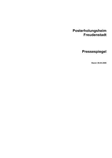 Posterholungsheim Freudenstadt Pressespiegel - postillion ...