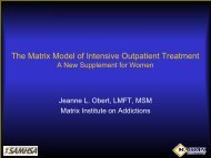The Matrix Model of Intensive Outpatient Treatment - Women ...