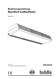 Bedienungsanleitung Komfort-Luftschleier Modell CA2 - Biddle.info