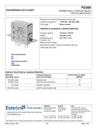 engineering data sheet hermetically sealed relay 1 pdt/10 amp/56vdc