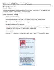 SPSS Statistics 18.0.2 Patch Instructions and Description