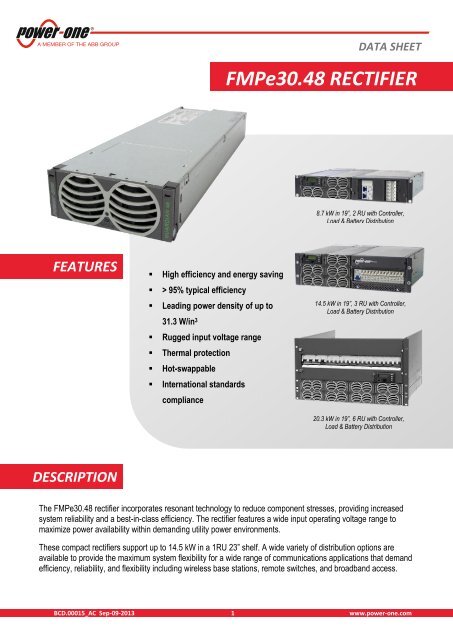 FMPe30.48 Rectifier Data Sheet - Power-One