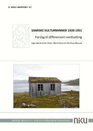 niku rapport 57 samiske kulturminner 1920-1951
