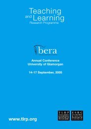 Bera Booklet 2005 - Teaching and Learning Research Programme