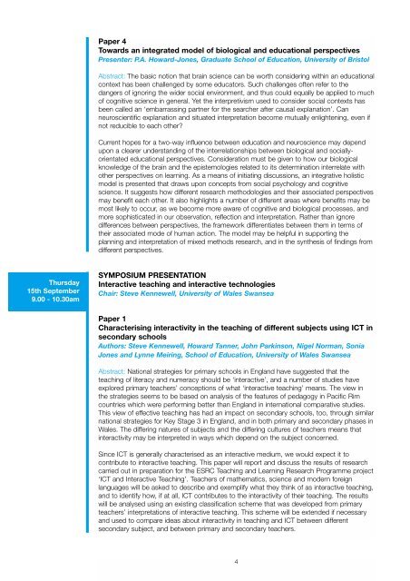 Bera Booklet 2005 - Teaching and Learning Research Programme