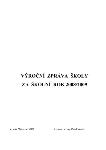 VÃROÄNÃ ZPRÃVA Å KOLY - VOÅ  a SÅ  stavebnÃ­ ve VysokÃ©m MÃ½tÄ