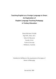 Teaching English as a Foreign Language in Oman: - Victoria ...