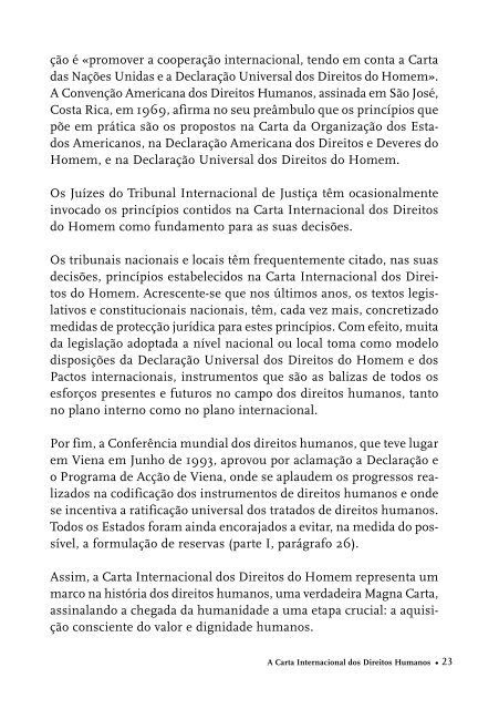 A Carta Internacional dos Direitos Humanos