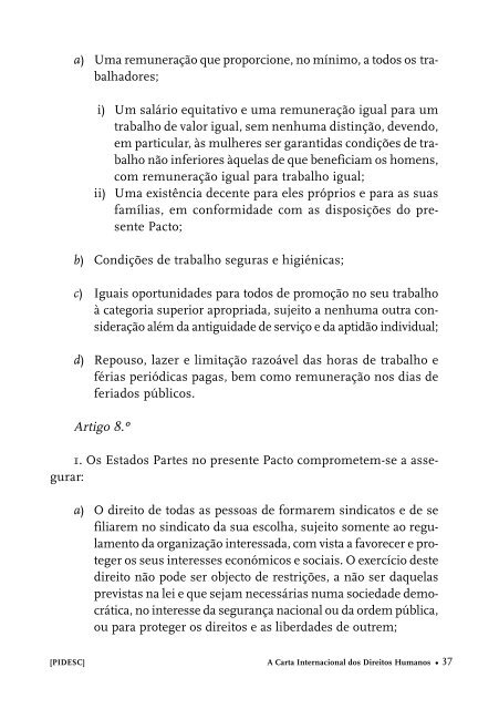 A Carta Internacional dos Direitos Humanos