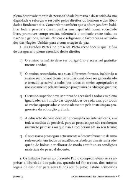 A Carta Internacional dos Direitos Humanos