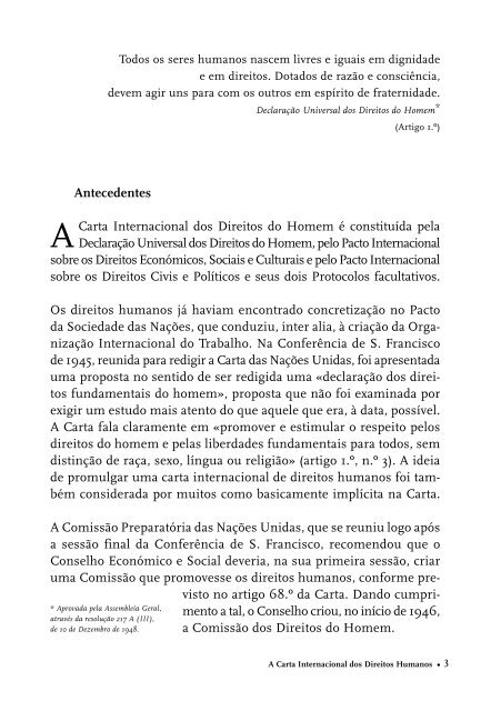 A Carta Internacional dos Direitos Humanos