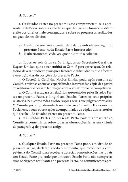 A Carta Internacional dos Direitos Humanos