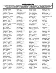 Fall 2008 President's List