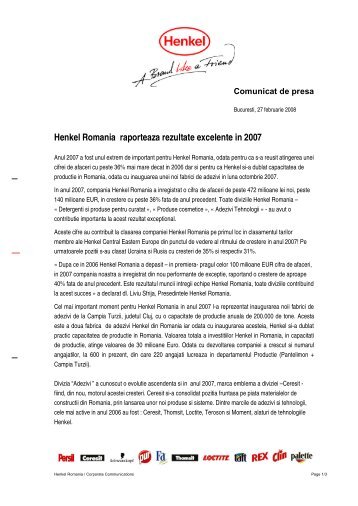 Comunicat de presa/ PDF - Henkel