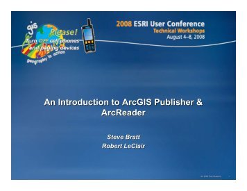 An Introduction to ArcGIS Publisher and ArcReader