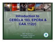 Introduction to CERCLA 103, EPCRA & CAA 112(r)