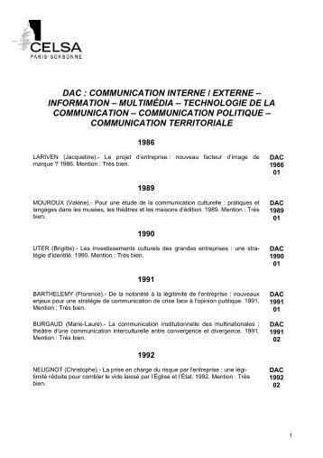 communication interne / externe â information â multimÃ©dia - Celsa