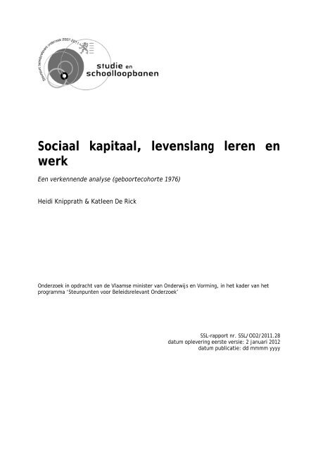Sociaal kapitaal, levenslang leren en werk. Een verkennende analyse