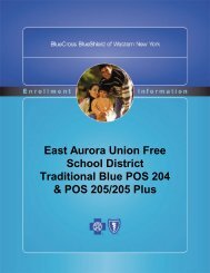 Blue Cross/Blue Shield benefit book - East Aurora Union Free School