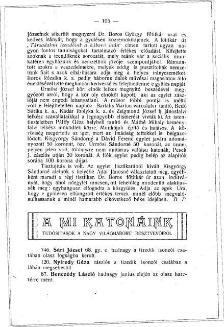 1917 - MagyarorszÃ¡gi UnitÃ¡rius EgyhÃ¡z