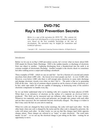 DVD-75C Ray's ESD Prevention Secrets - IPC Training Home Page