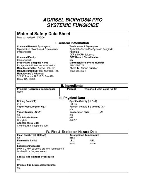 Material Safety Data Sheet