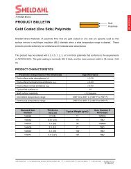 PRODUCT BULLETIN Gold Coated (One Side) Polyimide - Sheldahl