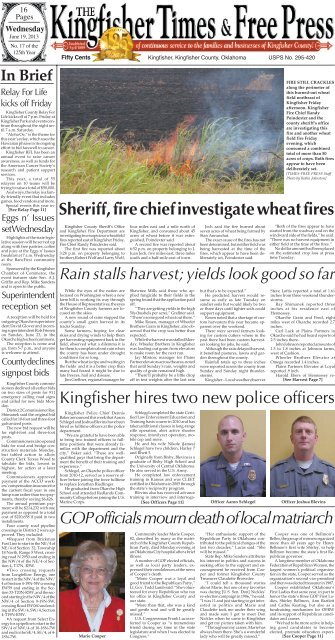 Pages 1-2. - Kingfisher Times and Free Press