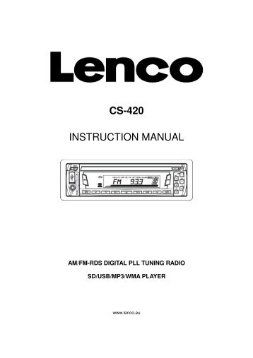 CS-420 INSTRUCTION MANUAL - Lenco